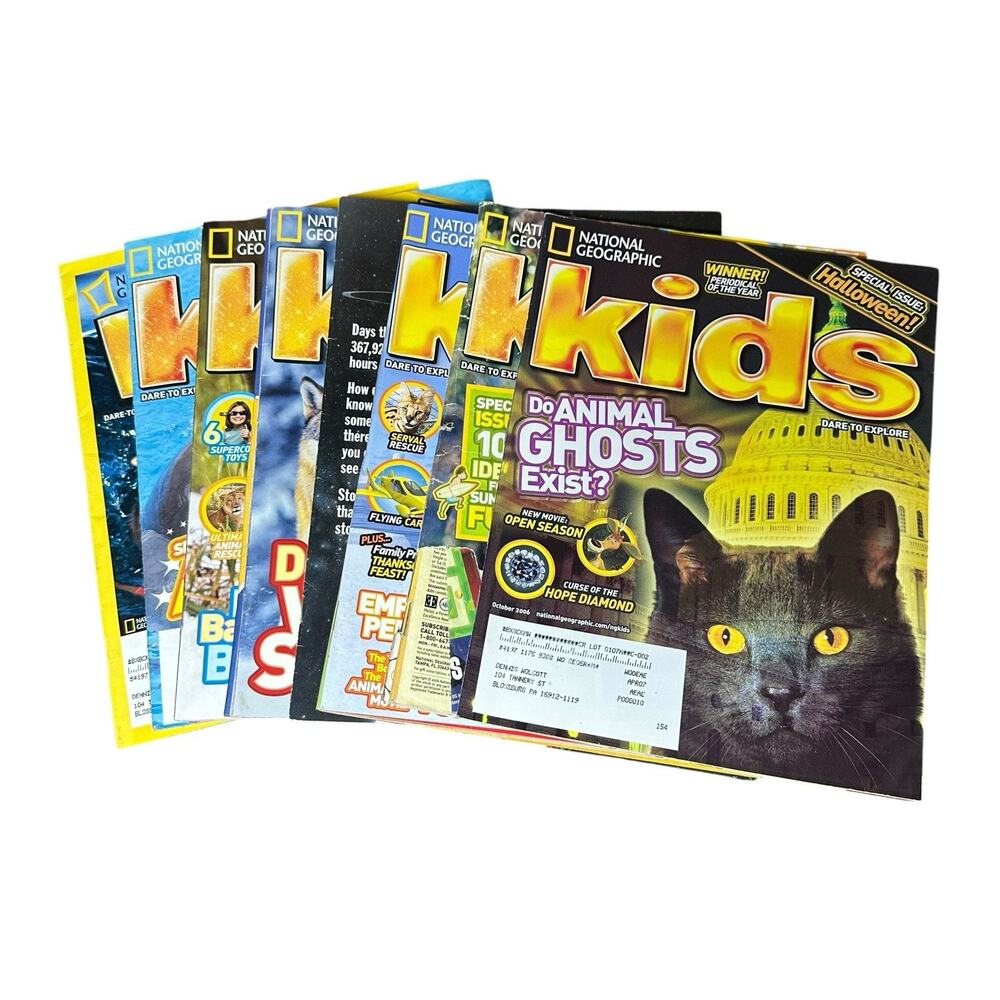 National Geographic Kids Magazines Homeschool Vintage Lot of 8 2006-2007
